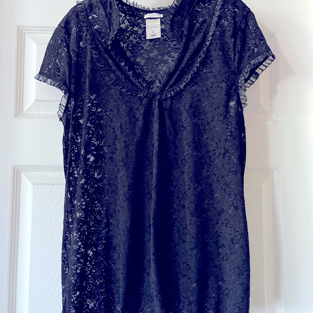 Black old navy sheer lace top